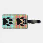 Dog Paw Pattern Quilt Bagagelabel (Achterkant horizontaal)