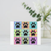 Dog Paw Pattern Quilt Briefkaart (Staand voorkant)