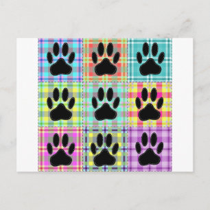 Dog Paw Pattern Quilt Briefkaart