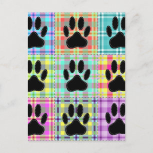 Dog Paw Pattern Quilt Briefkaart