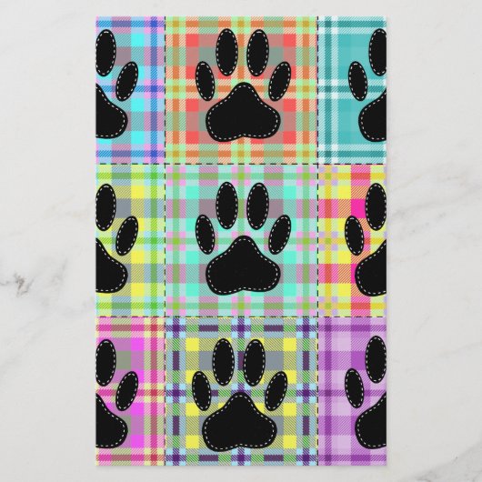 Dog Paw Pattern Quilt Briefpapier (Voorkant)