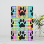Dog Paw Pattern Quilt Briefpapier (Staand voorkant)