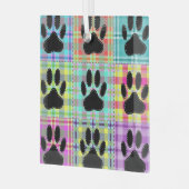 Dog Paw Pattern Quilt Glass Ornament (Voorkant links)