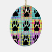 Dog Paw Pattern Quilt Keramisch Ornament (Rechts)
