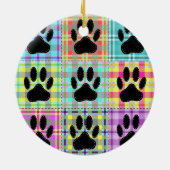 Dog Paw Pattern Quilt Keramisch Ornament (Achterkant)