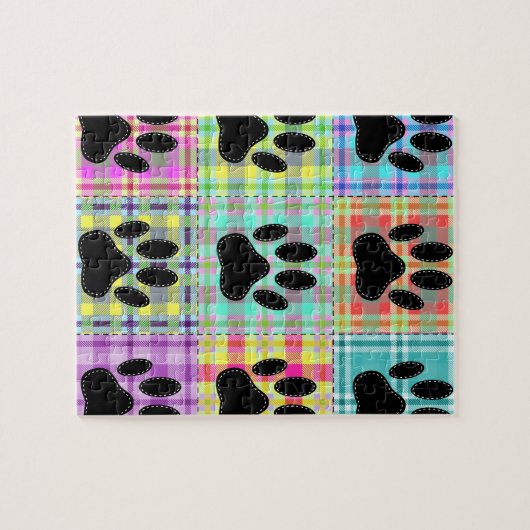 Dog Paw Pattern Quilt Legpuzzel (Horizontaal)