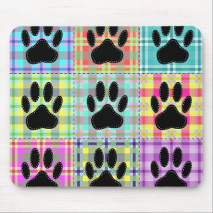 Dog Paw Pattern Quilt Muismat