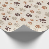 Dog Paw Pattern Wrapping Paper Cadeaupapier (Hoek)