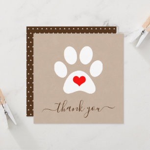 Dog Paw Pet Business Bedankt Kaarten
