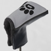 Dog Paw Print Aangepaste naam Initialen Golf Head  Golfheadcover (3/4 voorkant)