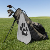 Dog Paw Print aangepaste naam Initialen Golfhanddoek (Groen)