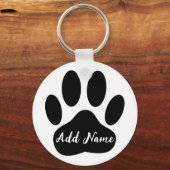 Dog Paw Print Aangepaste naam Sleutelhanger (Voorkant)