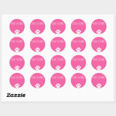 Dog Paw Print aangepaste tekst roze Ronde Sticker (Vel)