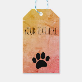 Dog Paw Print aangepaste tekst  stijl Cadeaulabel