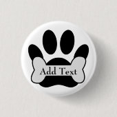 Dog Paw Print and Bone Button (Voorkant)