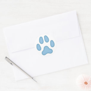 Dog Paw Print Animal (blauw) Ronde Sticker