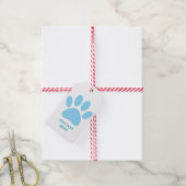 Dog Paw Print Art Aangepaste tekst Cadeaulabel (Met Touw)