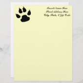Dog Paw Print Briefhoofd Ontwerp (Voorkant / Achterkant)