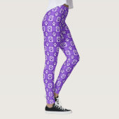 Dog Paw Print Cute Paars Gingham Animal Patroon Leggings (Rechts)