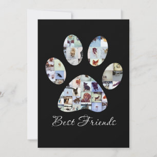 Dog Paw Print Foto Canvas, Aangepaste hond Canvas Bedankkaart