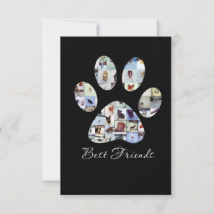 Dog Paw Print Foto Canvas, Aangepaste hond Canvas Bedankkaart