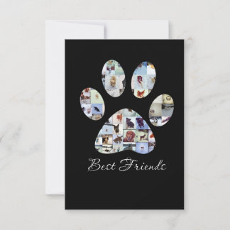 Dog Paw Print Foto Canvas, Aangepaste hond Canvas Bedankkaart