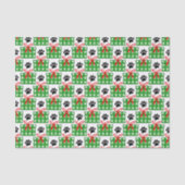Dog Paw Print Gift Box Pattern Design Red Green Tissuepapier (Voorkant)