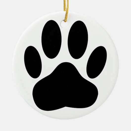 Dog Paw Print Keramisch Ornament (Voorkant)