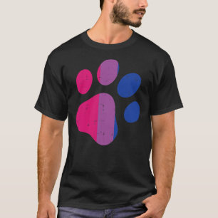 Dog Paw Print LGBTQ bisexual Flag Gay Pride Bi Dog T-shirt