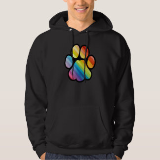 Dog Paw Print Lgbtq Rainbow Flag Gay Pride Ally Do Hoodie