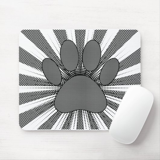 Dog Paw Print Manga Style Muismat (Met muis)