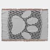 Dog Paw Print met Halftone Background Sherpa Blan Deken (Voorkant)