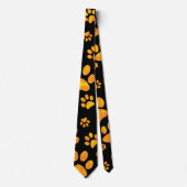 Dog Paw Print Oranje Geel Stropdas (Voorkant)