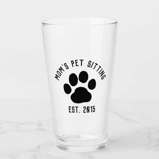 Dog Paw Print Personalized Pet Lover Drink Glas (Voorkant)