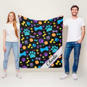 Dog Paw Print Pet Fleece Deken