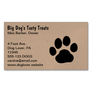 Dog Paw Print Pet Services Dierverzorging Visitekaartje Magneet