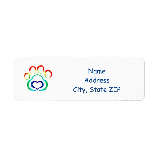 Dog Paw Print Return Address Label (Voorkant)
