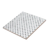 Dog Paw Print Silver Grey White Metallic Faux Foil Tegeltje (Zijkant)