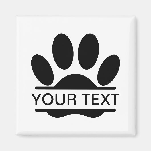 Dog Paw Print Split Tekening Aangepaste tekstrempi Magneet (Voorkant)