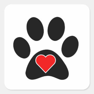 Dog Paw Print Vierkante Sticker
