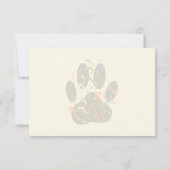 Dog Paw Print With Confetti And Streamer Monogram Notitiekaartje (Achterkant)