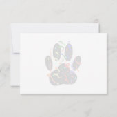 Dog Paw Print With Confetti Streamer Just a Note Notitiekaartje (Achterkant)