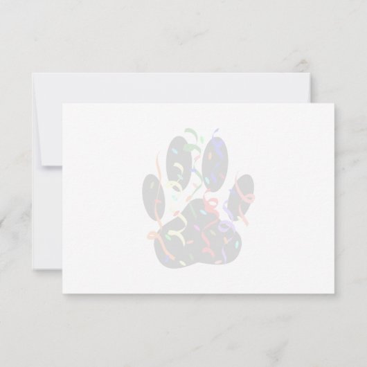 Dog Paw Print With Confetti Streamer Just a Note Notitiekaartje (Achterkant)