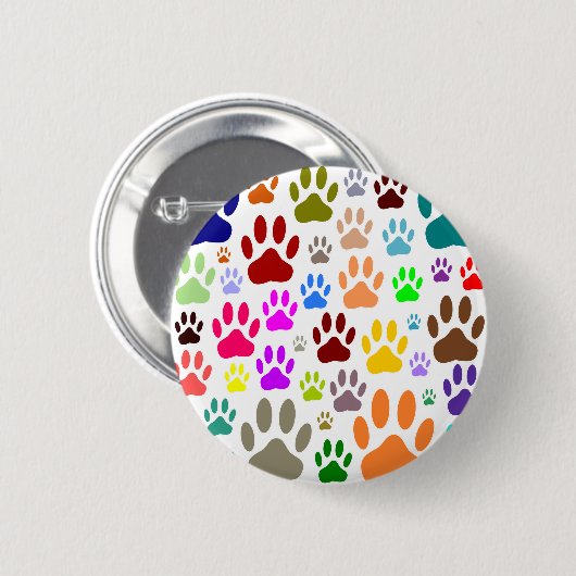 Dog Paw Prints All Over Ronde Button 5,7 Cm (Voorkant /achterkant)