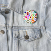 Dog Paw Prints All Over Ronde Button 5,7 Cm (In situ)