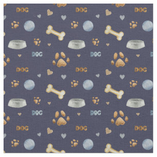 Dog Paw Prints and Botten Cute Stof
