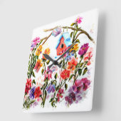 DOG PAW PRINTS BIRD HOUSE VIERKANTE KLOK (Hoek)