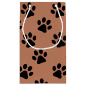 Dog Paw Prints Brown Klein Cadeauzakje (Achterkant)