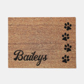 Dog Paw Prints Gepersonaliseerde Vloer Ingang Deur Deurmat (Voorkant)