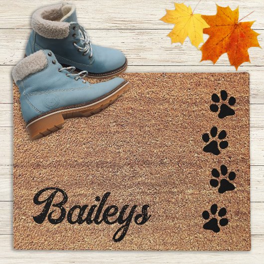 Dog Paw Prints Gepersonaliseerde Vloer Ingang Deur Deurmat